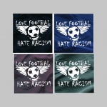 Love Football Hate Racism - plavky s antifa motívom - plavkové pánske kraťasy s pohodlnou gumou v páse a šnúrkou na dotiahnutie vhodné aj ako klasické kraťasy na voľný čas
